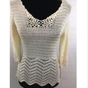 Bette Paige Crotchet Lace Top Sz XS